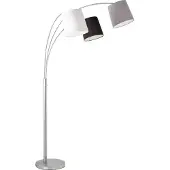 Leuchtendirekt Melvin gulvlampe, 3 lyskilder, svart/grå/hvit