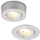 Briloner Desi innfellingslampe, matt krom, Ø9cm, dimbar, 3000K