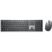 Dell Pro Plus Keyboard and Mouse KM7321W - Tastatur- og mussett - trådløs - 2.4 GHz, Bluetooth 5.0 - QWERTY - US International - titangrå - med 3 y...