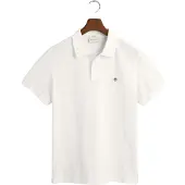 Gant for man. 2220 Piqué Slim Fit Shield Polo Shirt white (XL), Casual, Cotton, Classic, Short sleeve