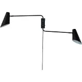 Dyberg Larsen vegglampe Cale, svart, metall, 2 lyskilder