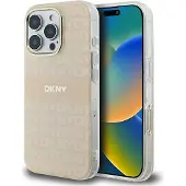 DKNY Repeat Texture Pattern & Stripe MagSafe iPhone 16 Pro-etui - Rosa