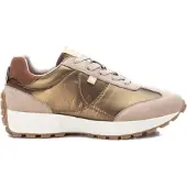 Xti for woman. 14200802-PLATINO Golden combination trainers (37), Flat, Laces, Casual