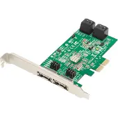 Dawicontrol DC 624e RAID - Lagringskontroller (RAID) - 4 kanaler - SATA 6Gb/s - Lav profil - RAID 0, 1, 5, 10, JBOD - PCIe 2.0 x2