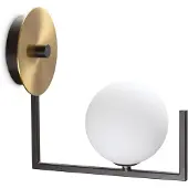 Ideal Lux vegglampe Birds, svart/messing, høyde 25 cm, metall