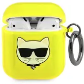 Karl Lagerfeld Choupette-etui for AirPods 1/2 - Gul