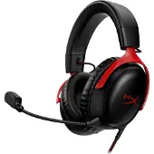 HyperX Cloud 3 - Hodesett - full størrelse - kablet - USB, 3,5 mm jakk - svart, rød