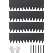 Vevor stålkantlist, 4-pakninger 40 x 12 tommer rustbestandig metallkantlist, bøyelig hagekantlist, kraftig plenkantlist, enkel å installere, blomsterbed gangstideler svart