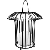 Dyberg Larsen LED-batteridrevet bordlampe Basket, svart, metall