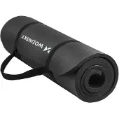 Wozinsky treningsmatte 181 x 63 x 0,9 cm tykk trenings-/yogamatte, svart
