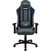 Aerocool DUKE - Stol - ergonomisk - armlener - T-formet - tipping - roterende - mikrofiber, kullstoff-fiber, leatherette, semsket, høydensitetsskumplast, premiestoff - stålblå