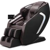 Vevor massasjestol, 4D helkropps lenestol med null gravitasjonsfunksjon og SL-spor, yoga-stretch, AI-stemmekontroll, varme, fotrulle, uttrekkbar pedal, 36 kollisjonsputer, LCD-skjerm, armlenkontroller