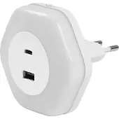 Osram LED-stikkontaktnattlampe LUNETTA HEXAGON, sensor, USB