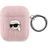 Karl Lagerfeld Monogram Karl Head-etui for AirPods 1 / 2 - rosa