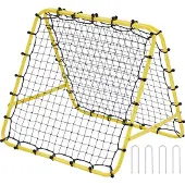 Vevor Fotball Rebounder Rebound Nett, 40"x35"x37" Bærbare Fotballtreningsgaver, Fullt justerbare vinkler, Hjelpemidler og utstyr for barn, tenåringer og alle aldre, Enkel oppsett og perfekt oppbevarin