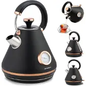 Berdsen elektrisk vannkoker med termometer 1,7 l BD-701 - svart