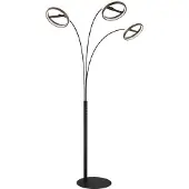 Globo LED-gulvlampe Della, høyde 190 cm, svart/mørkgrå, 3 lyskilder.