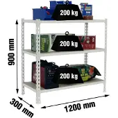 Simonclick Maderclick Megaplus 3/300 900 Metallhylle 900x1200x300 Mm