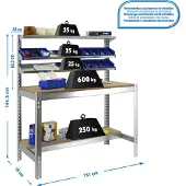 Simonwork (bancos De Trabajo) Bt1 Metallhylle 1445x1510x760 Mm