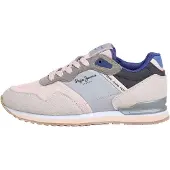 Pepe Jeans for girl. PGS400007 London Bet grey trainers (38), Leather, Flat, Laces, Casual, children's fashion