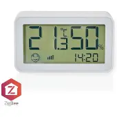 Nedis SmartLife - Temperatur- og fuktighetssensor - trådløs - ZigBee 3.0 - 2405 - 2480 Mhz - hvit