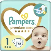 Pampers Premium Care bleier 1, 2-5 kg, 72 stk.