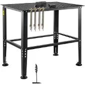 Vevor sveisebord 36" x 24", sveisearbeidsbenkbord med kapasitet på 800 kg, kraftig arbeidsbenk med 0,63" festehull og sklisikre fotputer for sveisemontering og reparasjonsarbeid