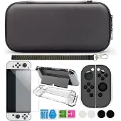 INF Deksel til Switch OLED med tilbehør, 9 deler Black