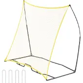 Vevor fotballrebounder, bærbar fotballtrener, 7x7FT jern- og polyesterfotballtreningsutstyr, sportfotballreboundervegg med bærbar veske, perfekt for lagtrening, pasninger, volleyball