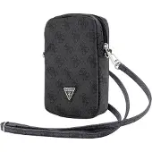 GUESS 4G Triangle Logo Smartphone-skulderveske med trekantlogo - Svart