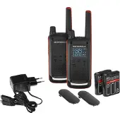 Motorola Talkabout T82 - Bærbar - toveis radio - PMR - 446 MHz - 16-kanalers - svart, oransje (en pakke 2)