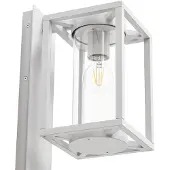 LUCANDE utendørs vegglampe Ferda, fatning nederst, lysegrå, IP44