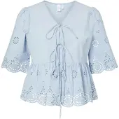 Y.A.S Cornelia 2/4 Tie Top Kort Ermet Bluse