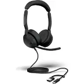Gn Audio Jabra Evolve2 50 UC Stereo - Hodesett - on-ear - kablet - aktiv støydemping - USB-C, USB-A - UC-sertifisert