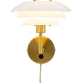 Dyberg Larsen vegglampe DL20, opal/messingfarget, glass