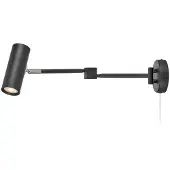 Markslöjd LED-vegglampe Arlo, svart, stikkontakt, lengde 55 cm, dimbar.