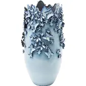 Kare Butterflies-vase, lyseblå, høyde 50 cm, steintøy