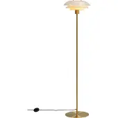 Dyberg Larsen gulvlampe DL31, messingfarget, høyde 133 cm
