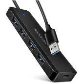 Axagon SuperSpeed USB-A reisehub USB-hub - USB 3.2 - 4 porter - Svart