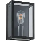 Eglo Utendørs vegglampe Alamonte-Z, svart, høyde 26 cm, E27-smart