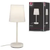 Paulmann bordlampe Stellan II, kremfarget, høyde 40 cm, tekstil