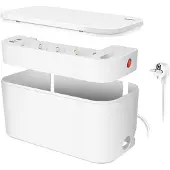 Logilink Kabelboks - Kabelboks med strømuttak + USB-A/USB-C-lading Hvi