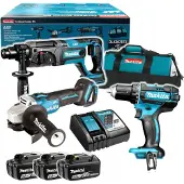 Makita DLX3078TX1 batteriverktøysett 18 V 3x5,0 Ah, DDF482/DGA504/DHR241