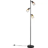 Reality Gulvlampe Cadiz, svart/ravfarget, 3 lyskilder, høyde 154 cm