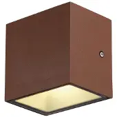 SLV Sitra Single LED utendørs LED-vegglampe ned, rust