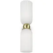 Maytoni vegglampe Antic, 2 lyskilder, gull/hvitt, glass