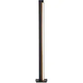 Pure LED-gulvlampe Lines, svart, tre, fjernkontroll, 140 cm