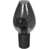 Mexlite Bordlampe Bloeba, svart/røykgrå, Ø 22 cm, glassdråpe