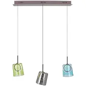 Paul Neuhaus LED-pendellampe Zula, lengde 87 cm, fargerik, 3 lyskilder.