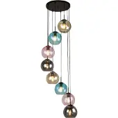 Searchlight Mardi Gras II pendellampe, 8 lamper, rund
